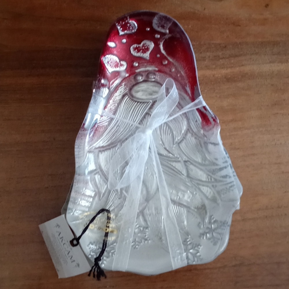 Gnome Christmas Glass Dish